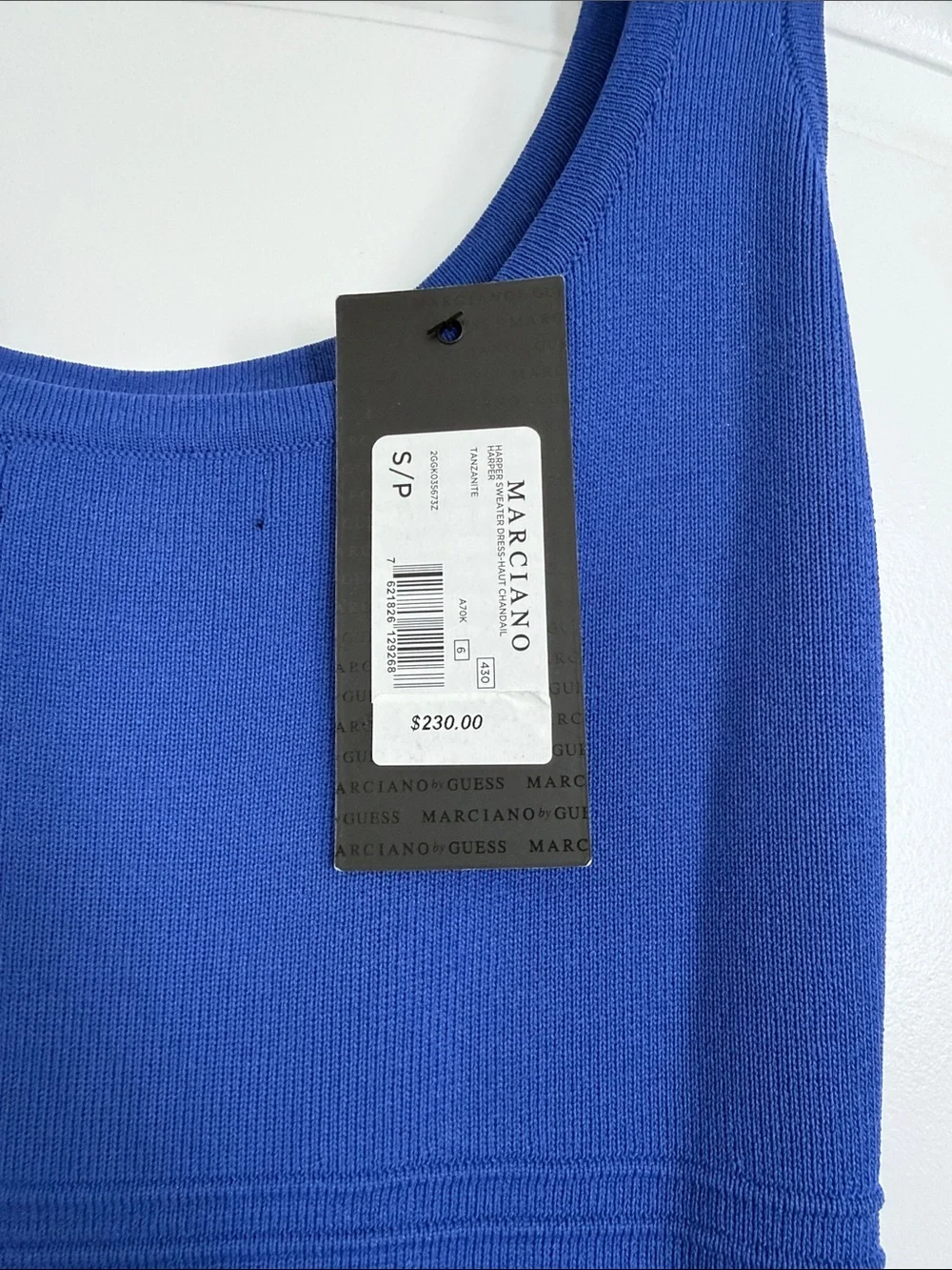 Marciano Royal Blue Scoop Neck Midi Dress - Picture 2 of 4